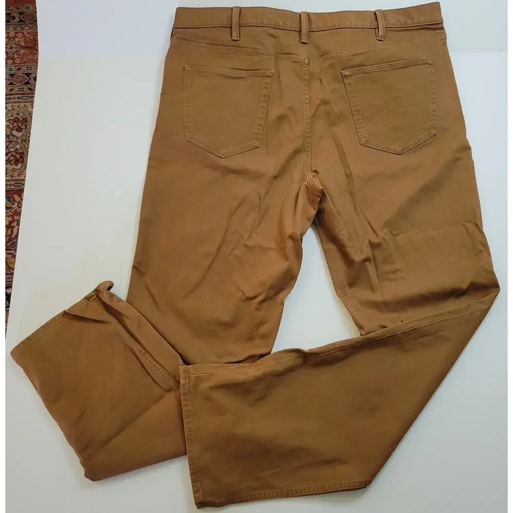 Banana Republic Slim Traveler Pant Twill Global Mens 40 Bronze Brown 34